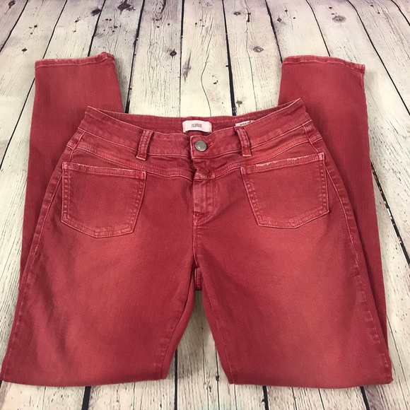 red cotton denim closed